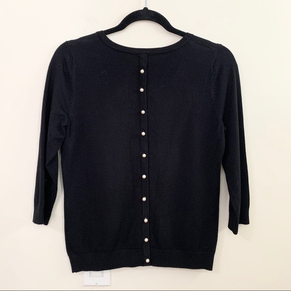 CARMEN Marc Valvo Black Pearl Button Cardigan - Picture 4 of 5